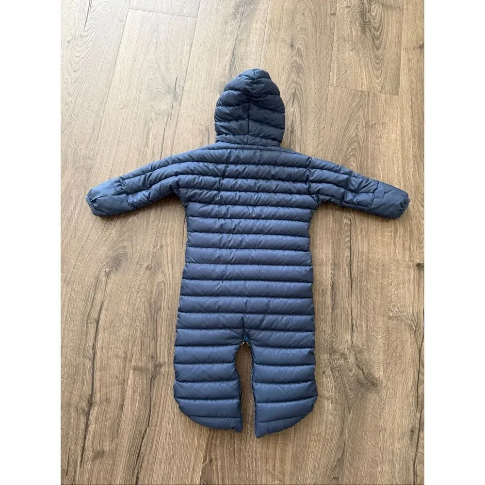Patagonia Goose Down Infant Baby Bunting Coat Snowsuit Size 6 Months Blue